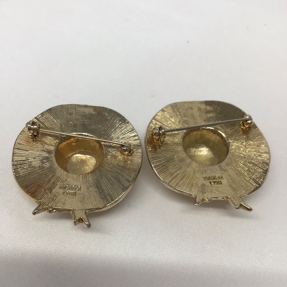 Sunhat garden brooches pr cottagecore vintage signed Michele Lynn spring summer - Picture 5 of 14